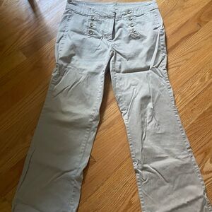 Elegant Light Khaki Wide-Leg Pants